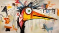 The Stork Hei Hei Moana (pixar) In Abstract Art Basquiat, Picasso Style