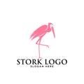 Stork icon silhouette simple minimalist modern logo design template