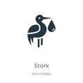 Stork icon vector. Trendy flat stork icon from kid and baby collection isolated on white background. Vector illustration can be