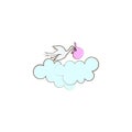 Stork move baby icon. Element of mother day icon for mobile concept and web apps. Colored Stork move baby icon can be used for web