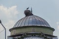 Stork nest on Haci Hacer Cami mosque in Igdir, Turk Royalty Free Stock Photo