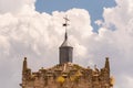 Stork nest in spanish church in summer Royalty Free Stock Photo