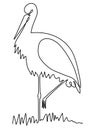 Stork one line drawing concept