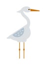 Stork standing and flying sarus crane grus cartoon cute animal lovely bird vector.