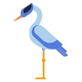 Stork standing sarus crane cartoon vector. Royalty Free Stock Photo