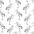 Storks seamless pattern