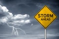 Storm ahead - street sign Royalty Free Stock Photo