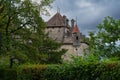 Storm approaching Chillon Castle Montreux Switzerland Royalty Free Stock Photo