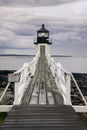 Storm approaching Marshall Point Lighthouse, Maine Royalty Free Stock Photo