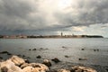 Storm approaching Porec (Parenzo) old town in Istria, Croatia Royalty Free Stock Photo