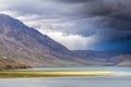 Storm approaching Tso Moriri lake in Ladakh, India Royalty Free Stock Photo