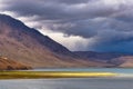 A storm approaching Tso Moriri lake in Ladakh, India Royalty Free Stock Photo
