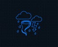 Storm bad weather sign icon. Gale hurricane. Royalty Free Stock Photo