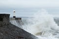 Storm Barbara hits Porthcawl, South Wales, UK.