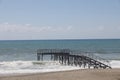 Storm on the beach on a cloudy day, minimalism, Alanya, Turkey, April 2023.