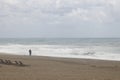 Storm on the beach on a cloudy day, minimalism, Alanya, Turkey, April 2023.