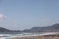 Storm on the beach on a cloudy day, minimalism, Alanya, Turkey, April 2023.