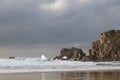 Storm beach at Mangursta on the Isle of Lewis in Scotland. Royalty Free Stock Photo