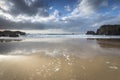 Storm beach at Mangursta on the Isle of Lewis in Scotland. Royalty Free Stock Photo