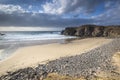 Storm beach at Mangursta on the Isle of Lewis in Scotland. Royalty Free Stock Photo