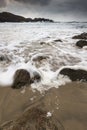 Storm beach at Mangursta on the Isle of Lewis in Scotland. Royalty Free Stock Photo