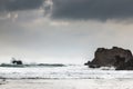 Storm beach at Mangursta on the Isle of Lewis in Scotland. Royalty Free Stock Photo