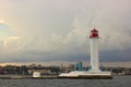 The storm begins. Vorontsov Lighthouse in Odessa, Ukraine. Royalty Free Stock Photo