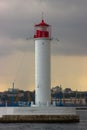 The storm begins. Vorontsov Lighthouse in Odessa, Ukraine. Royalty Free Stock Photo