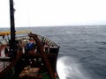 Storm in the Bering Sea, vessel underway