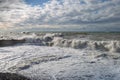 Storm in the Black Sea in the Adler resort, Russia