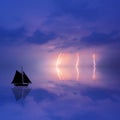 yacht in storm