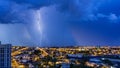 Storm with bolts in the city Ribeirao Preto, Sao Paulo - Brazil - Bolt