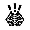 Storm brain with exclamation mark icon