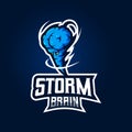 Storm Brain Mascot Logo