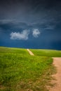 Storm building up in the prairie Royalty Free Stock Photo