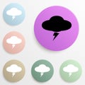 storm cloud badge color set. Simple glyph, flat vector of web icons for ui and ux, website or mobile application Royalty Free Stock Photo
