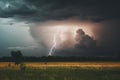 Storm cloud bolt mockup. Generate Ai Royalty Free Stock Photo