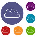 Storm cloud icons set Royalty Free Stock Photo