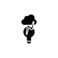 a storm cloud and a light bulb icon. Element of concentration icon for mobile concept and web apps. Detailed a storm cloud and a Royalty Free Stock Photo
