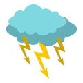 Storm cloud lightning bolt icon isolated Royalty Free Stock Photo