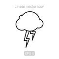 Storm cloud. Linear vector icon.