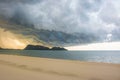 Storm cloud with rain over the sea Royalty Free Stock Photo