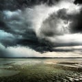 Storm Clouds along beaches in Penang Island Malaysia Royalty Free Stock Photo