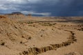 Storm clouds approaching over the New Mexico desert in the Chamisa Wilderness Study Area Royalty Free Stock Photo