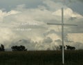 Storm Clouds and Cross with Text Royalty Free Stock Photo