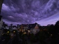storm clouds evening sky over houses warsaw poland europe Royalty Free Stock Photo
