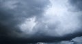 Storm clouds floating in a rainy day with natural light. Cloudscape scenery, overcast weather above blue sky. White and grey Royalty Free Stock Photo