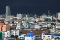 Dranatic grey storm clouds gather in the in Bangkok Royalty Free Stock Photo