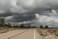 Approaching a desert storm in Mohave National Preserve Royalty Free Stock Photo