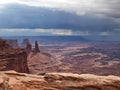 Storm clouds gather in desert Royalty Free Stock Photo